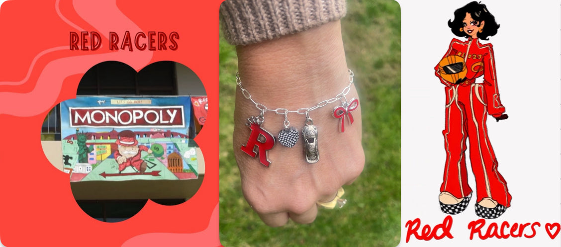 Rosary Academy Red & Gold Charm Bracelets