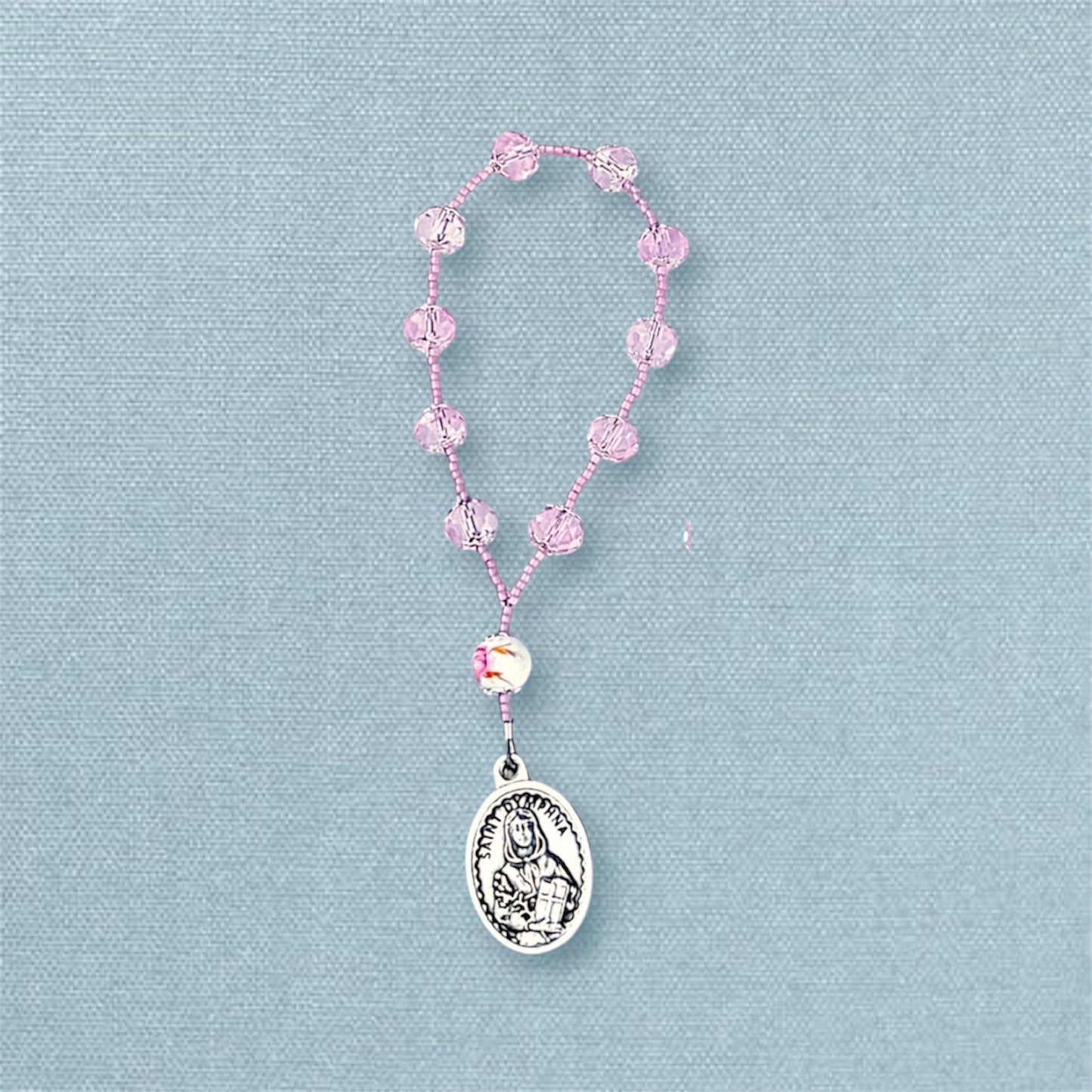 Pink Glass One-Decade Rosary