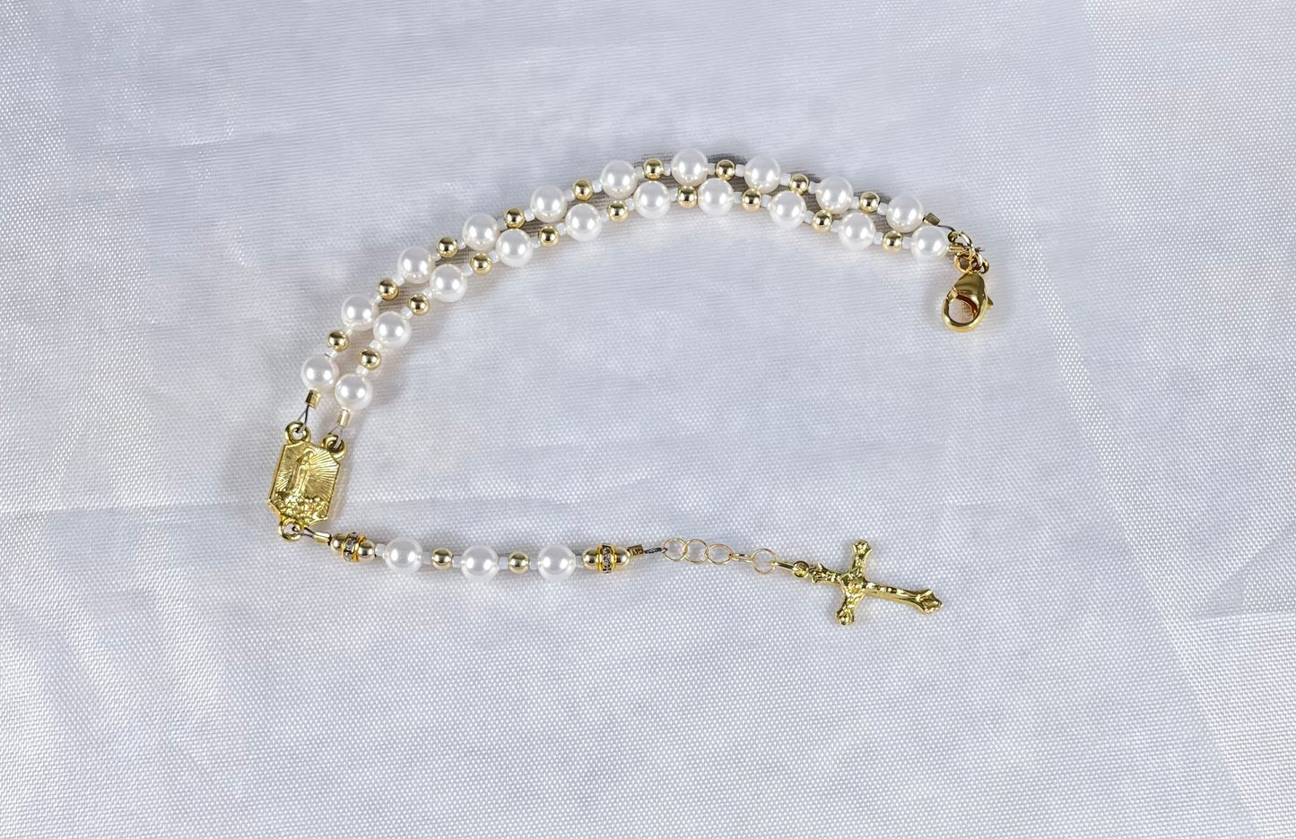 Serenity's Splendor: Swarovski Pearl Rosary Bracelet
