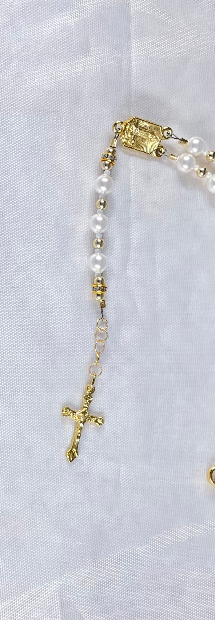Serenity's Splendor: Swarovski Pearl Rosary Bracelet
