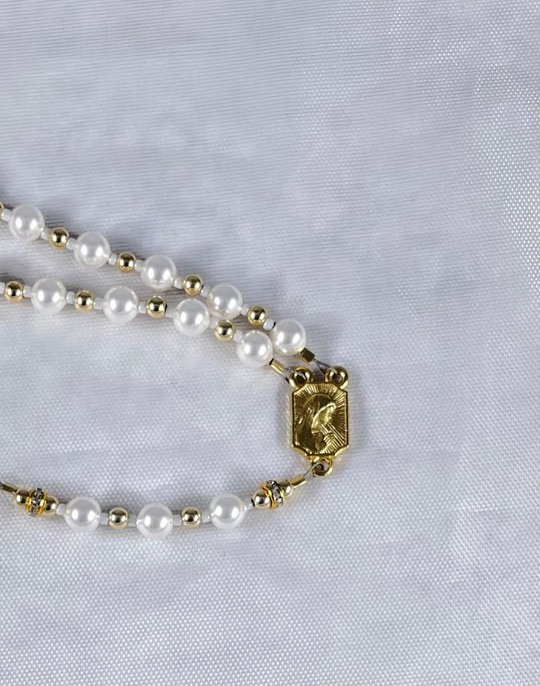 Serenity's Splendor: Swarovski Pearl Rosary Bracelet