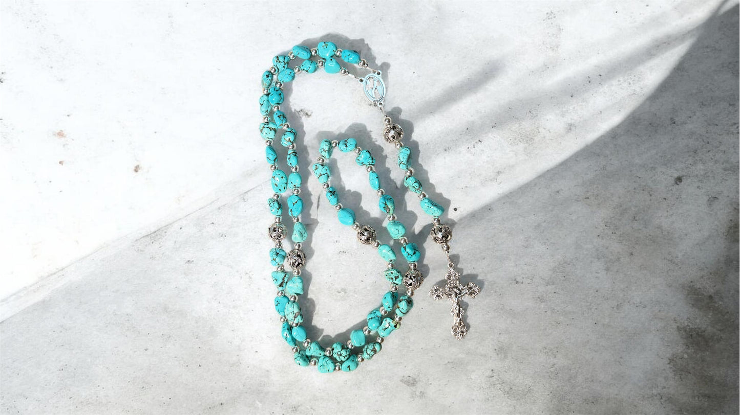 Elegant Turquoise Nugget Rosary