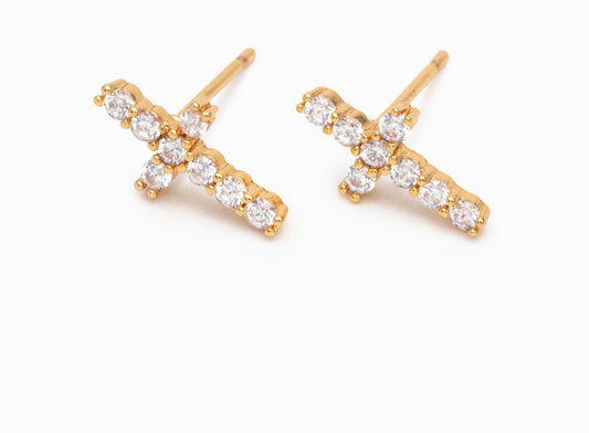 Gold Cross Earrings
