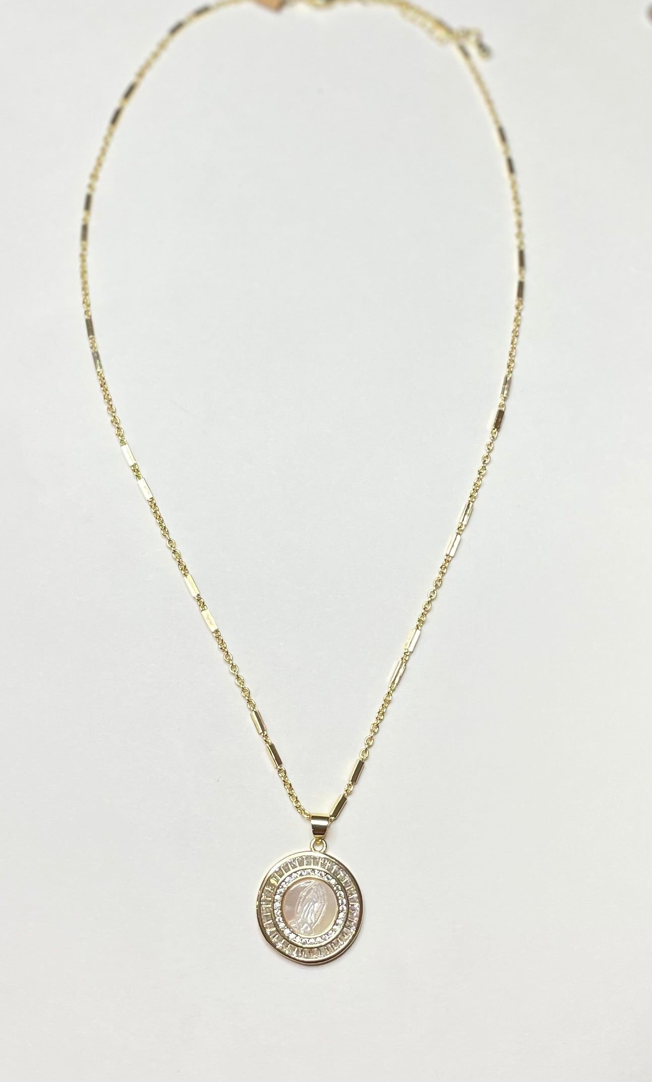 Our Lady of Guadalupe Mother of Pearl Necklace