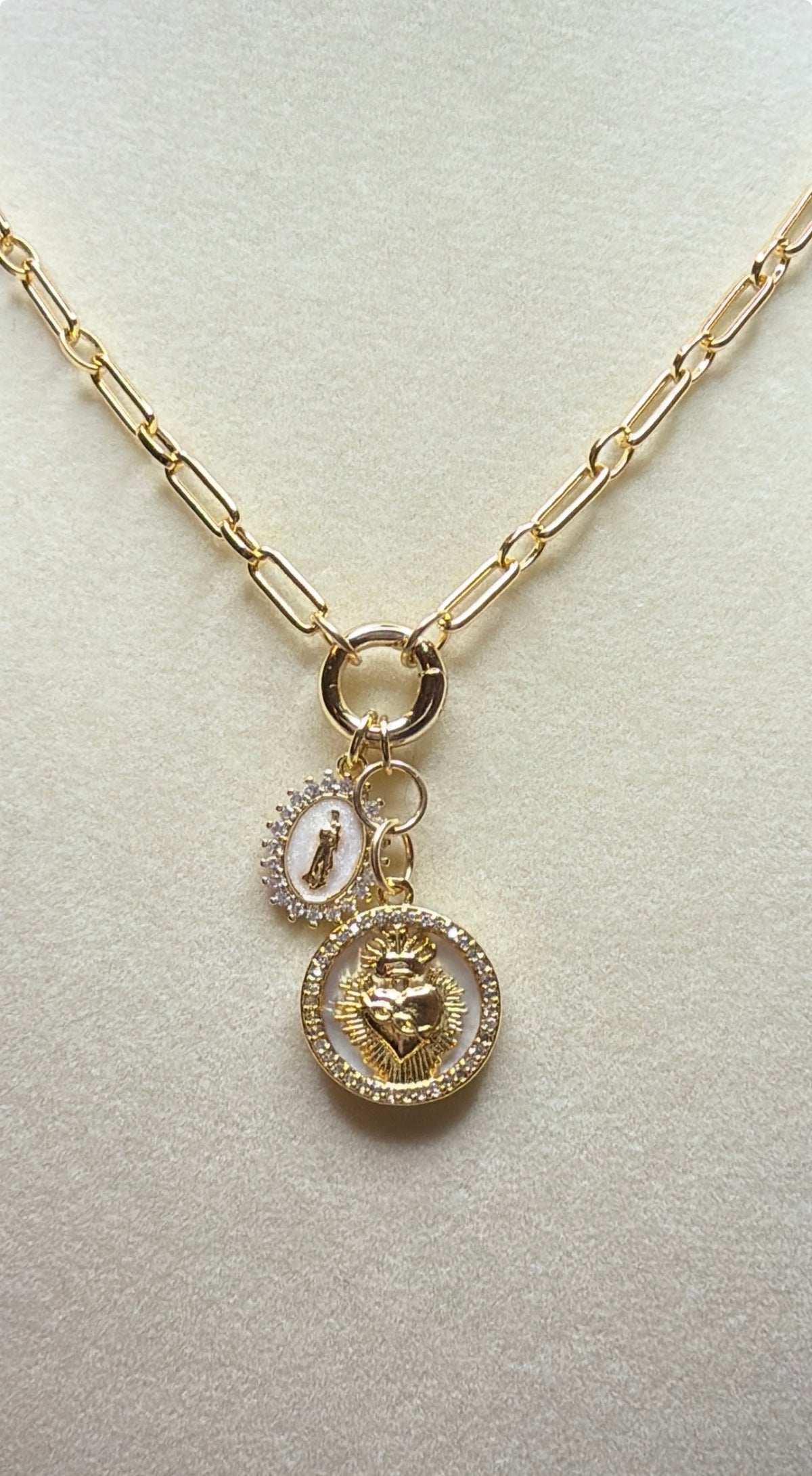 Sacred Heart & Mary Necklace