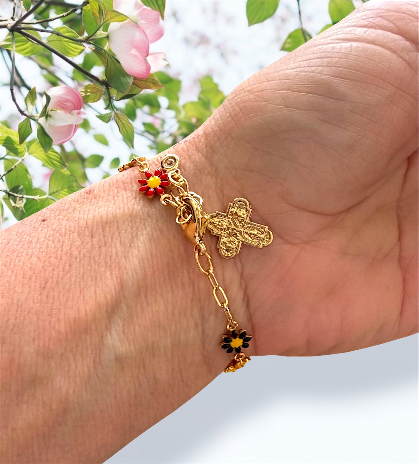Floral Rosary Bracelet