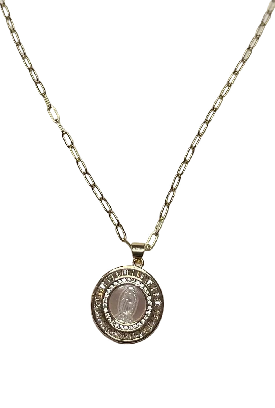 Our Lady of Guadalupe Mother of Pearl Necklace