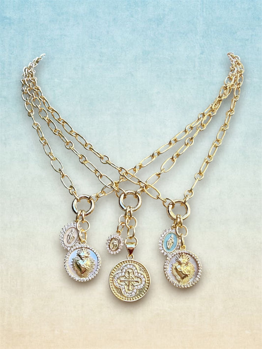 Sacred Heart & Mary Necklace