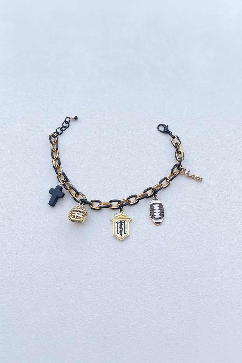 Servite Football Gold & Black Bracelet