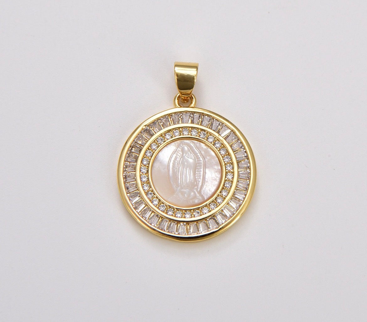 Our Lady of Guadalupe Mother of Pearl Necklace