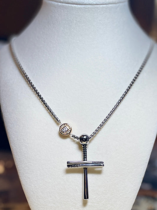 Servite Baseball Bats Cross Necklace