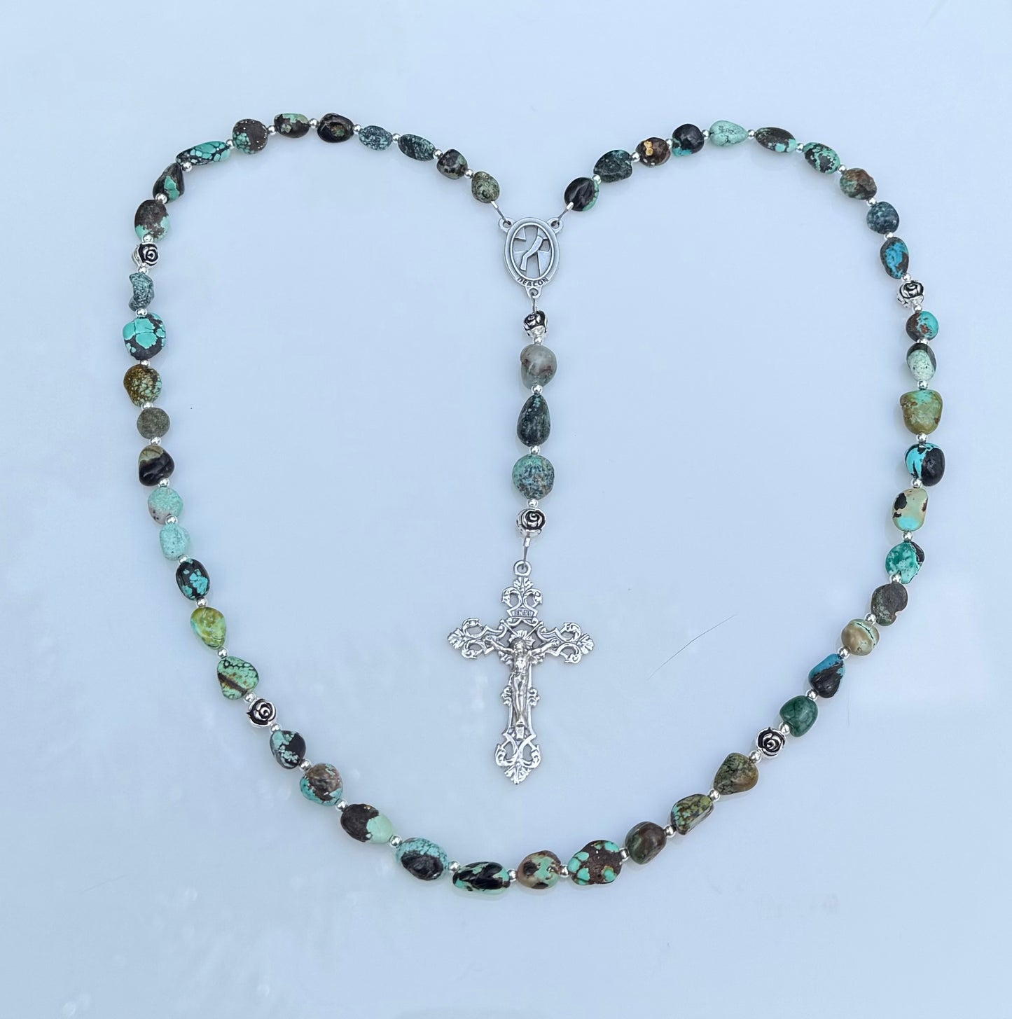 Elegant Turquoise Nugget Rosary