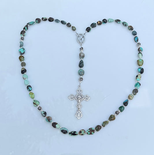 Elegant Turquoise Nugget Rosary