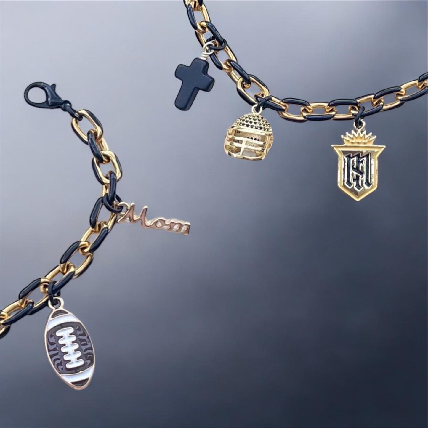 Servite Football Gold & Black Bracelet