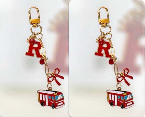 Red & Gold Backpack or Purse Charm