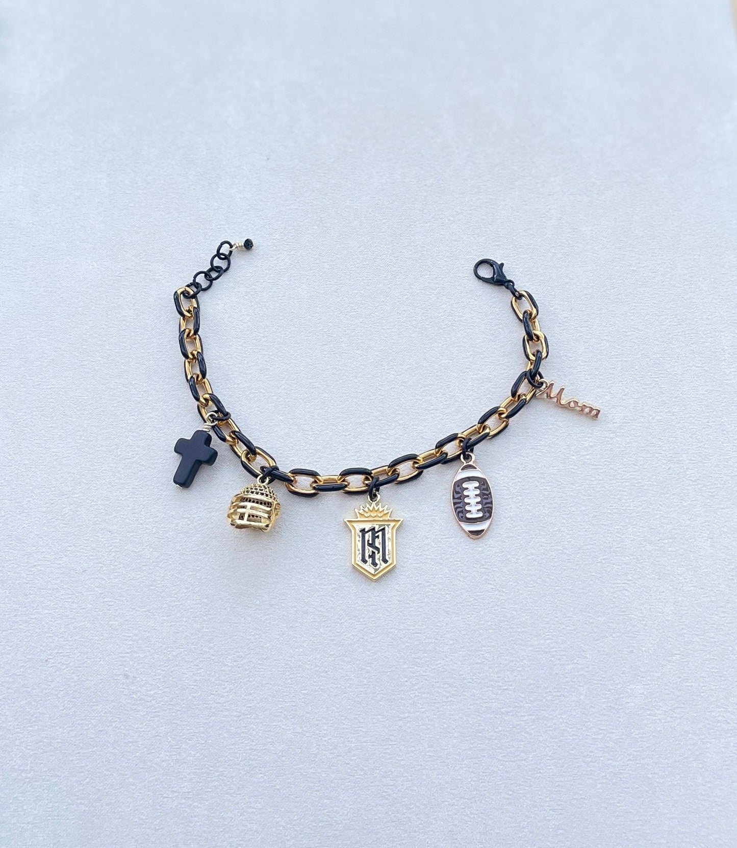 Servite Football Gold & Black Bracelet
