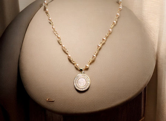 Our Lady of Guadalupe Mother of Pearl Necklace