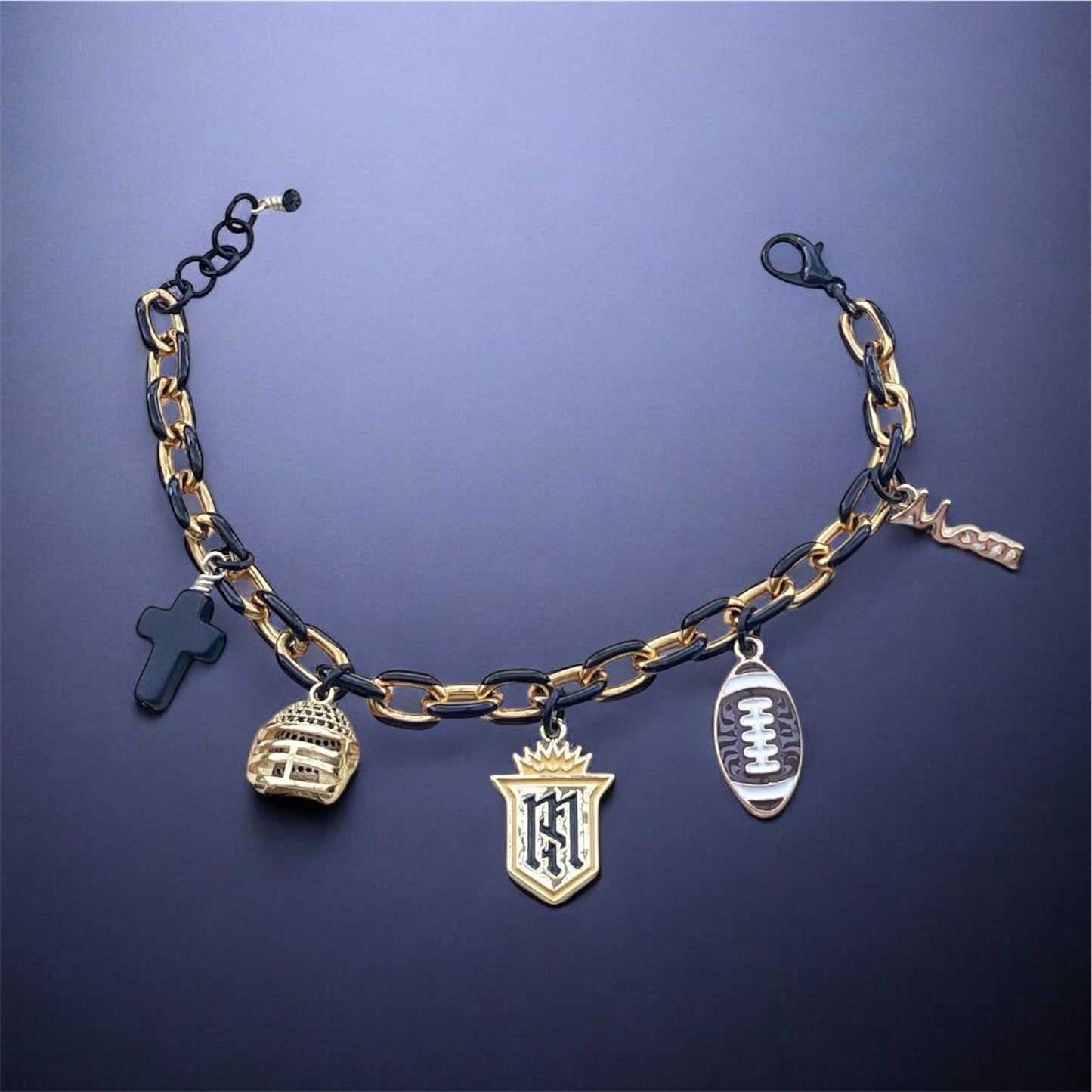 Servite Football Gold & Black Bracelet