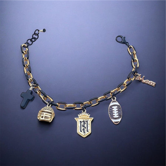 Servite Football Gold & Black Bracelet
