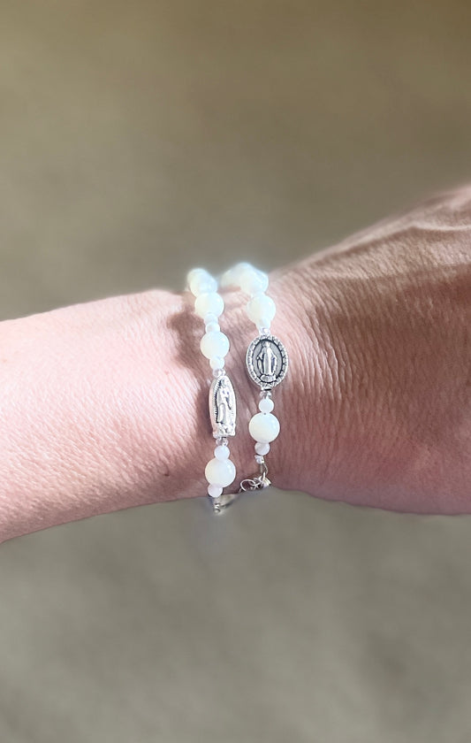 Mother of Pearl Rosary Bracelet