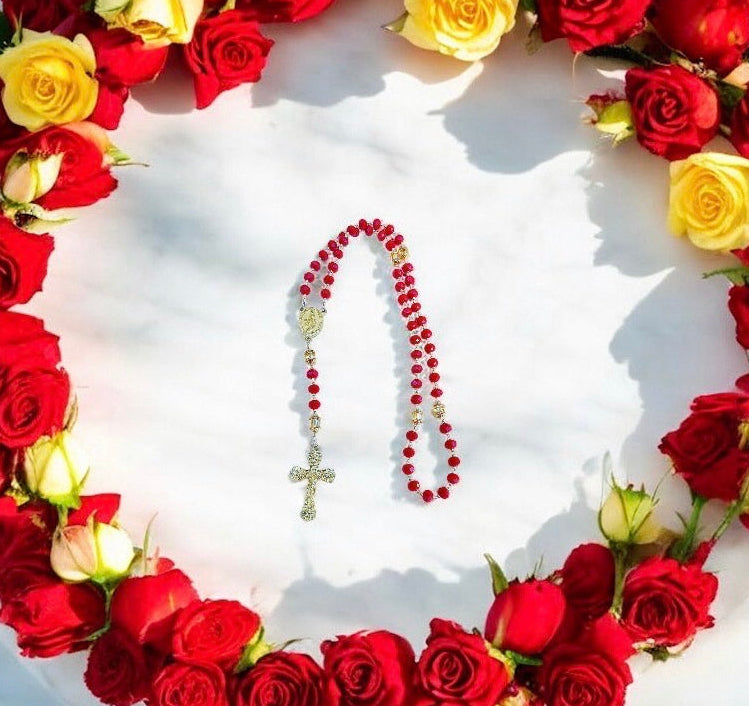 Divine Radiance Red & Gold Rosary