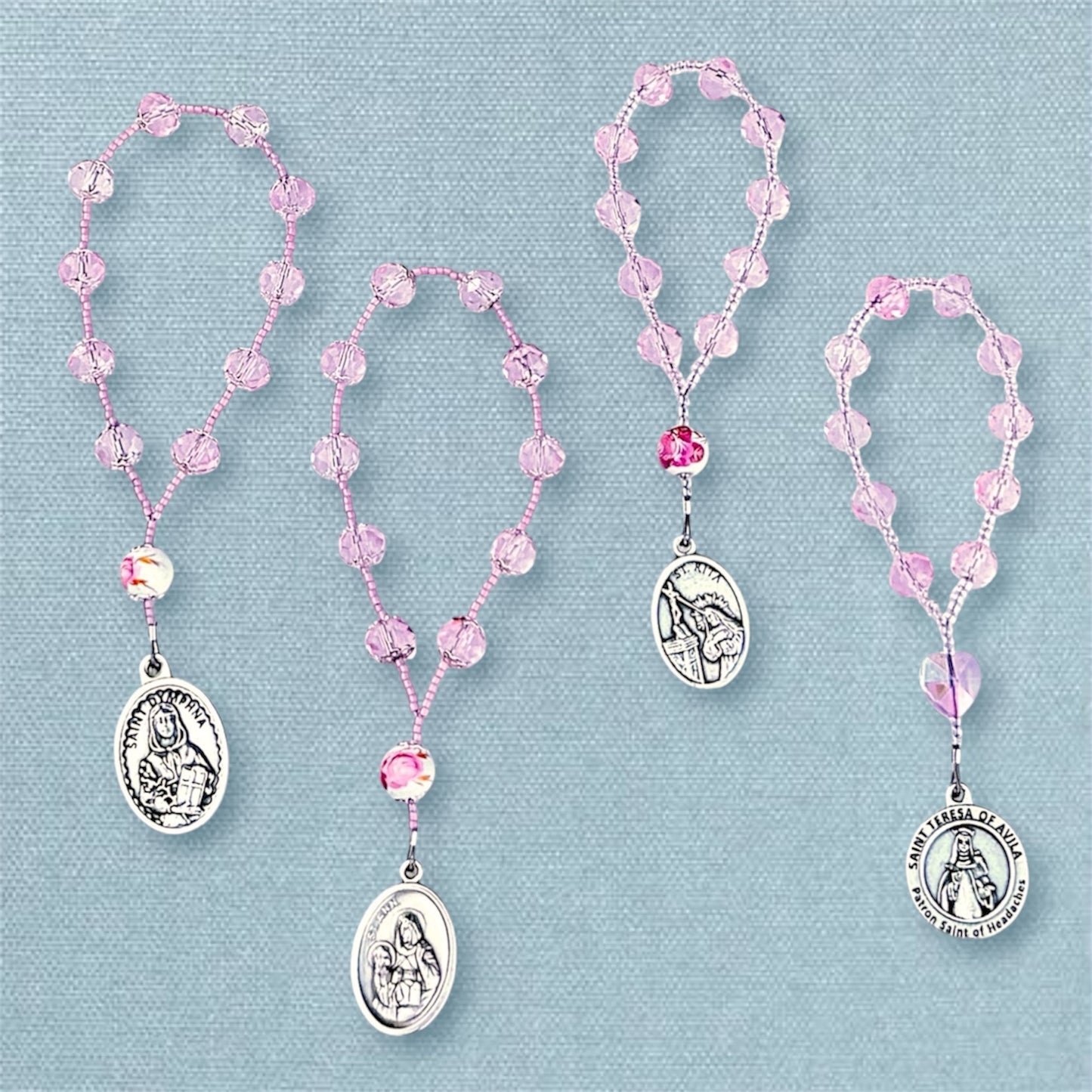 Pink Glass One-Decade Rosary