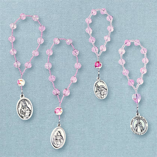 Pink Glass One-Decade Rosary
