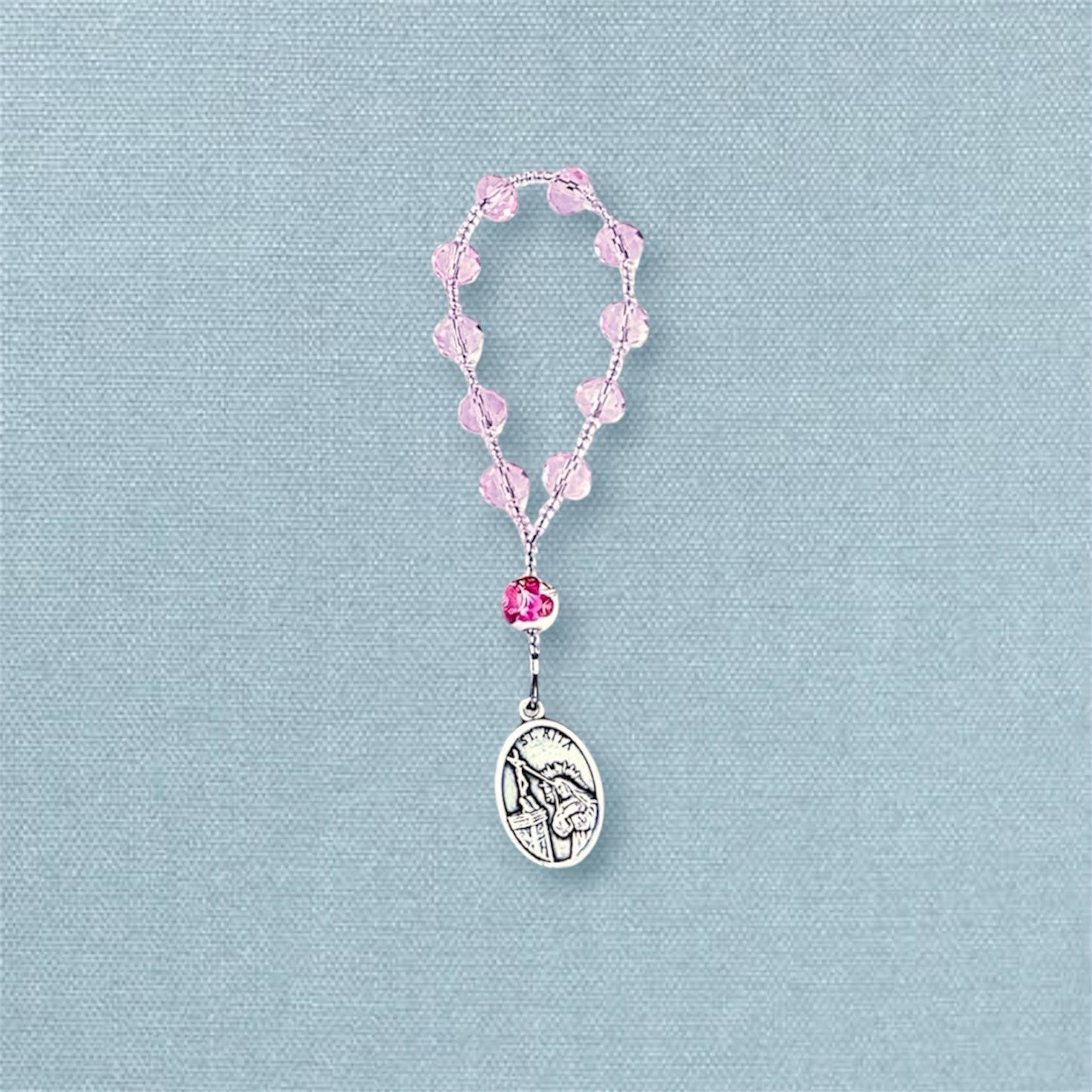 Pink Glass One-Decade Rosary