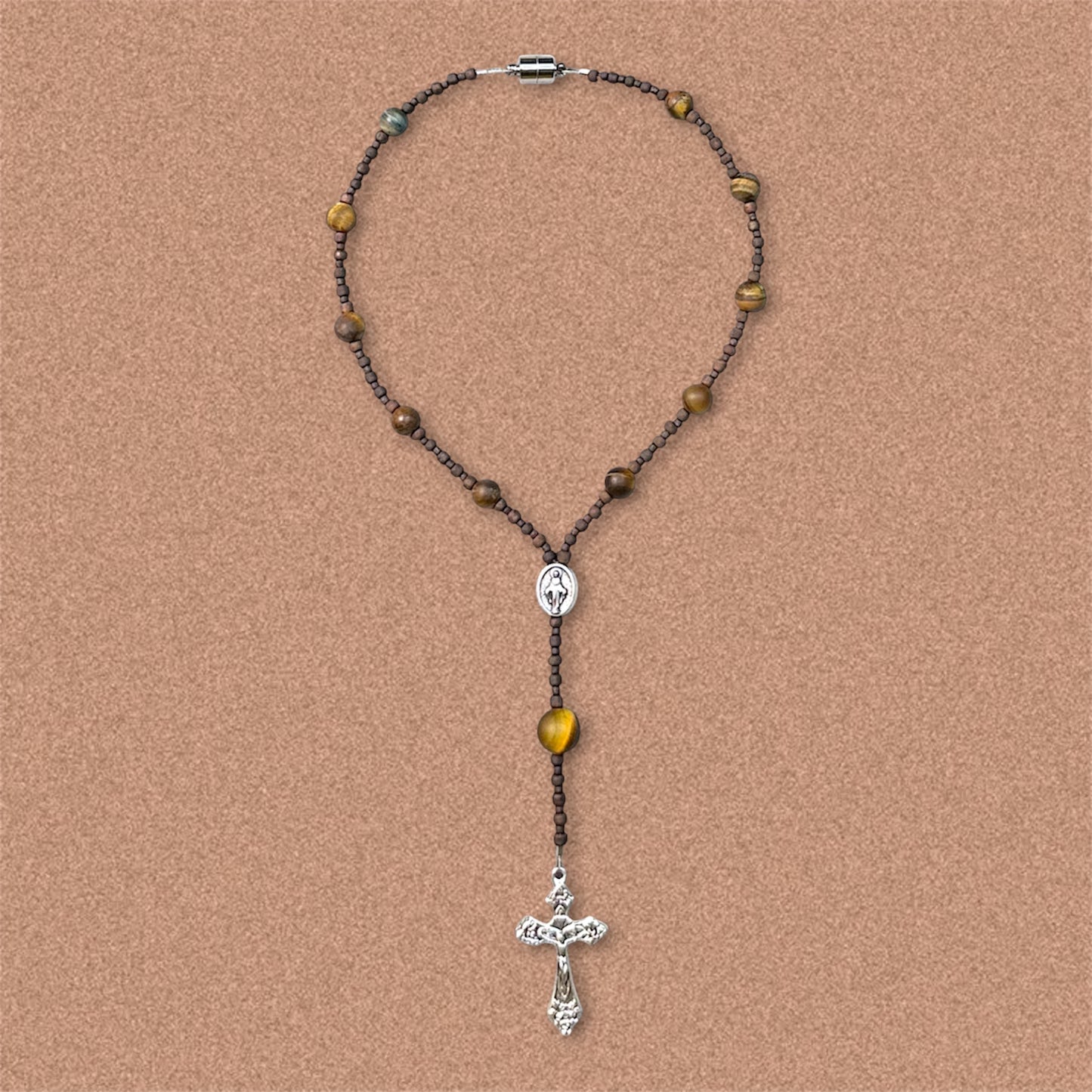 Tigers Eye Car Rosary