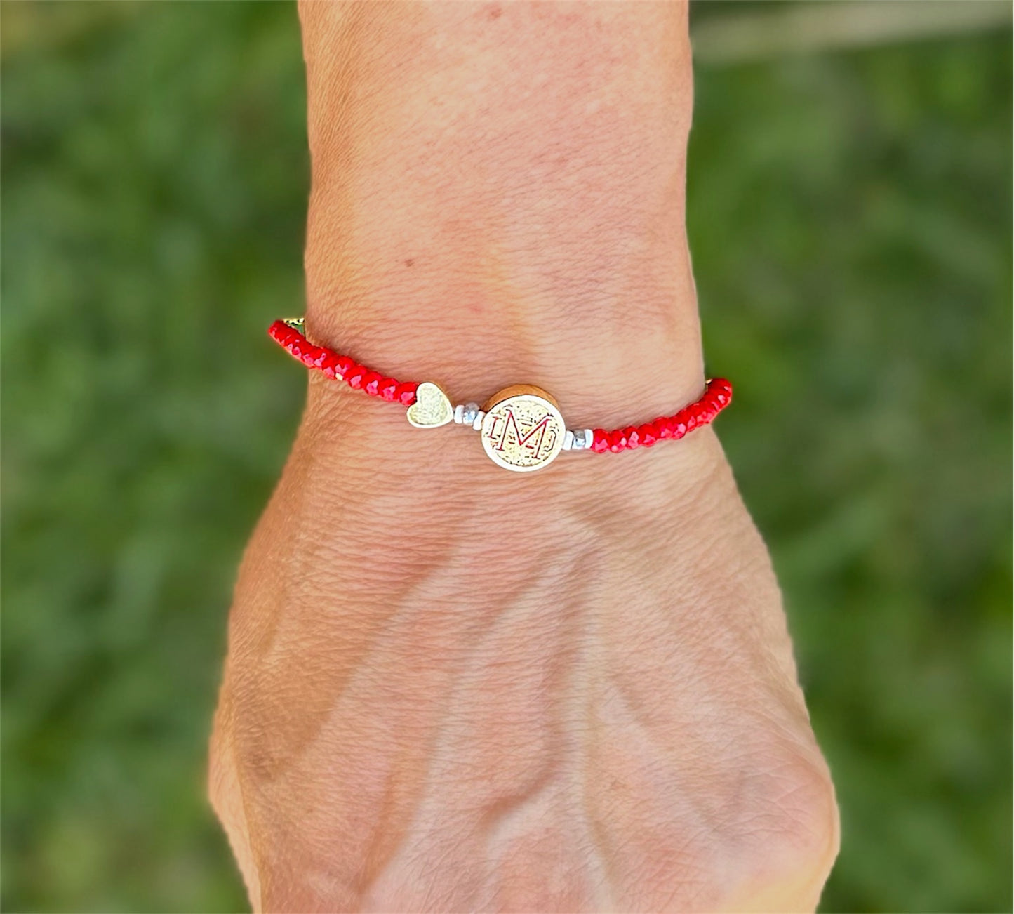 Red with Gold Heart MDHS Bracelet