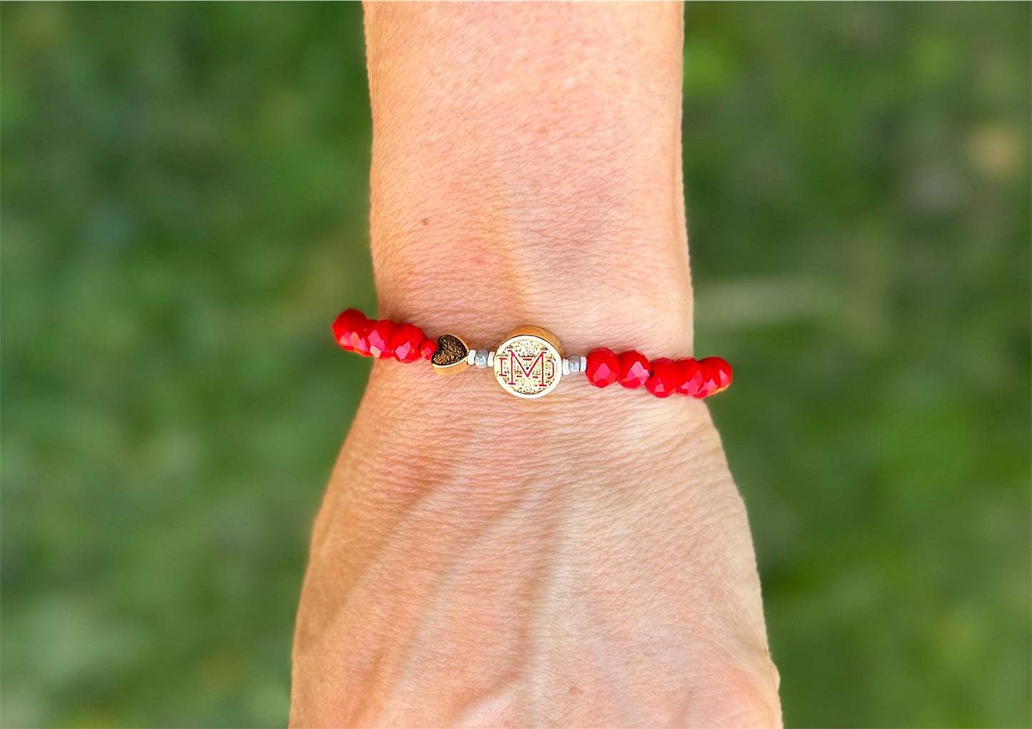 Red with Gold Heart MDHS Bracelet