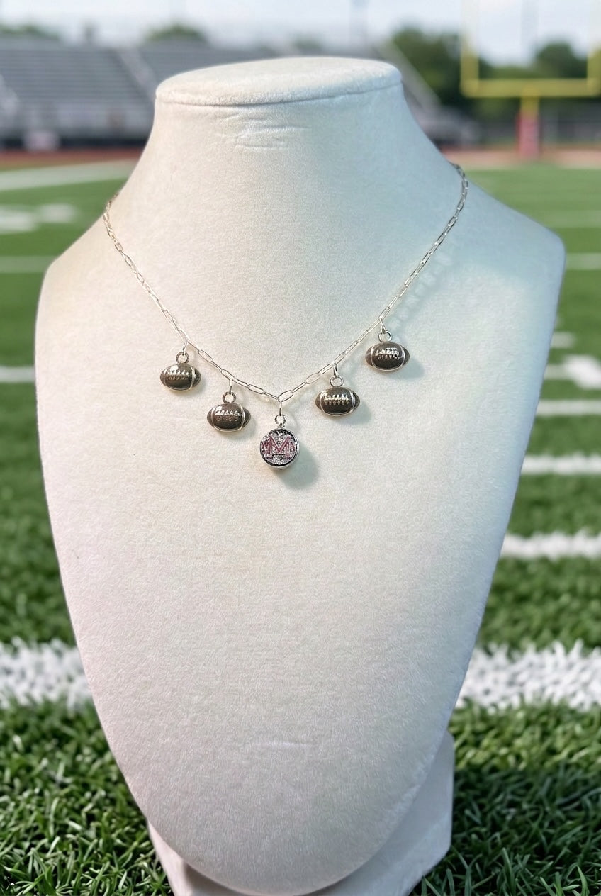 Mater Dei Football Charm Necklace