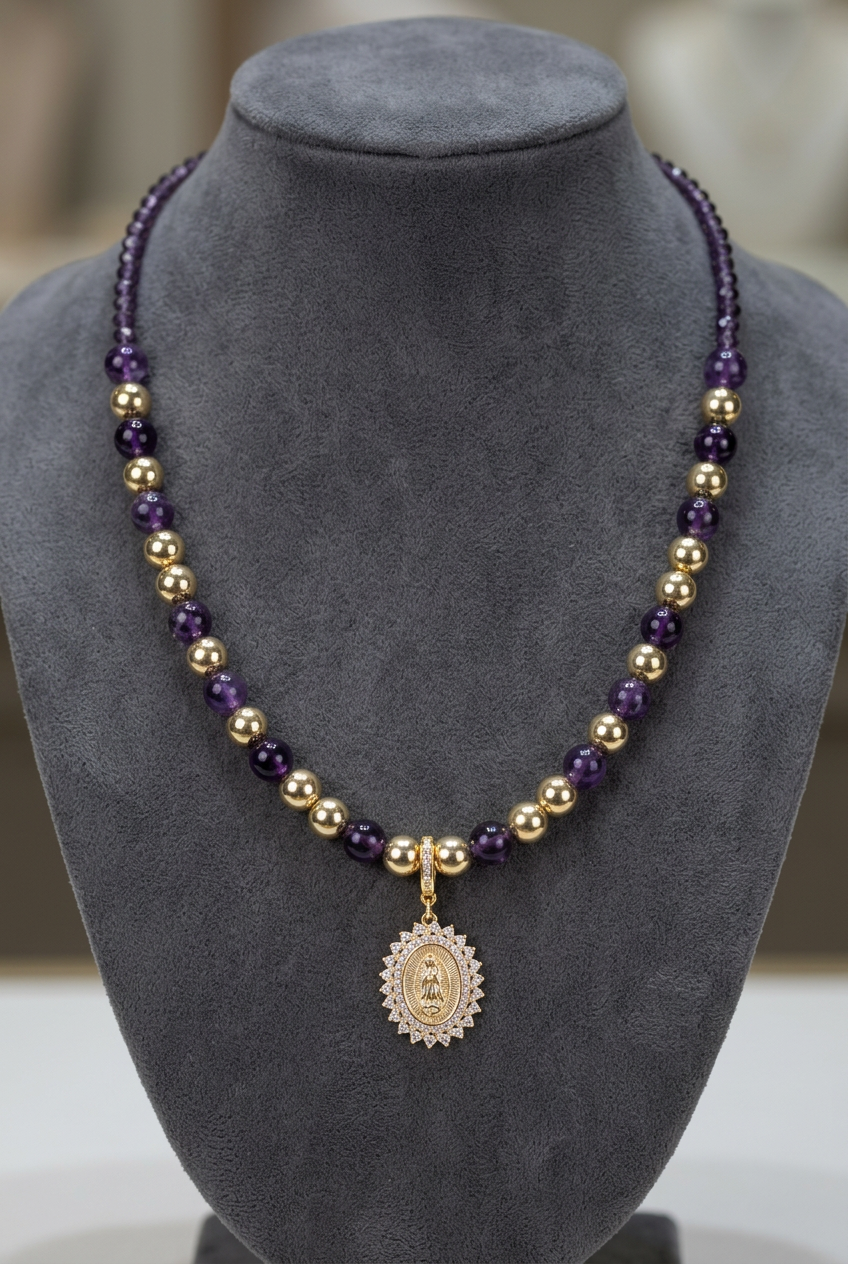 Amethyst Our Lady Necklace